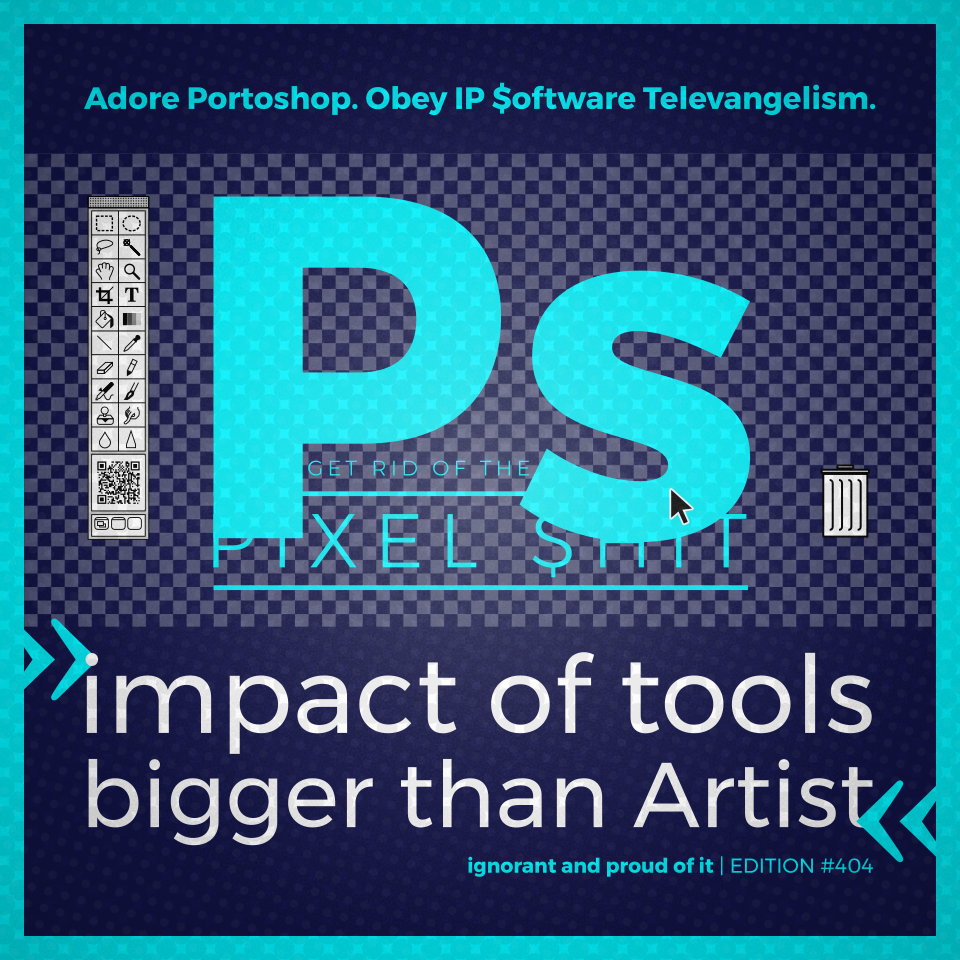 Adobe Portoshop – Apple Macintosh – PS – Adore EULA – Pop Art – Killer App – Pixelshift – Obey IP Software – Photoshop – Vector Illustration by gfkDSGN