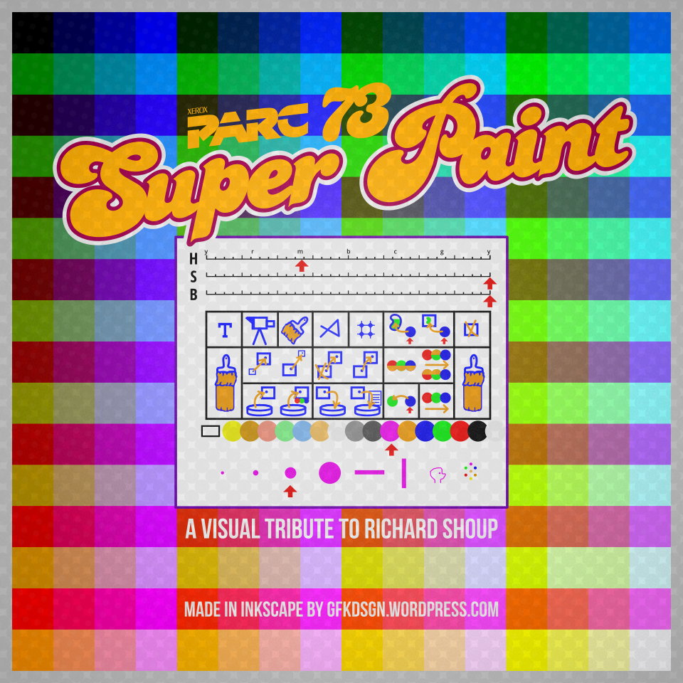 Super Paint – Menu Icons – GUI Computer – 1973 – Nova 800 – PhotoShoup – Pop Art – Richard Shoup – Adobe Photoshop – gfkDSGN