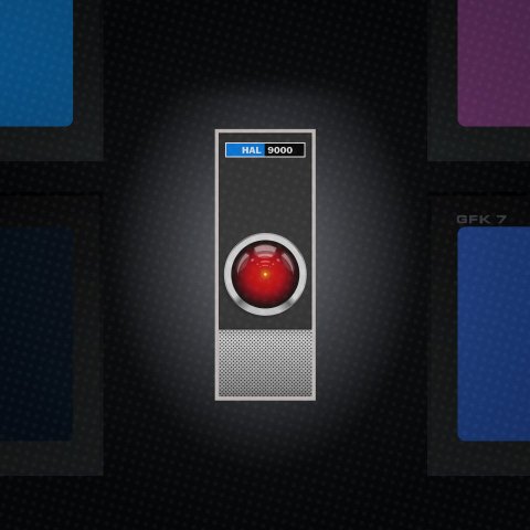 2001 – A Space Odyssey – HAL 9000 – Pop Art – IBM – Science Fiction – Stanley Kubrick – Cinema – AI – Computer – NNIE – Vector Illustration by gfkDSGN
