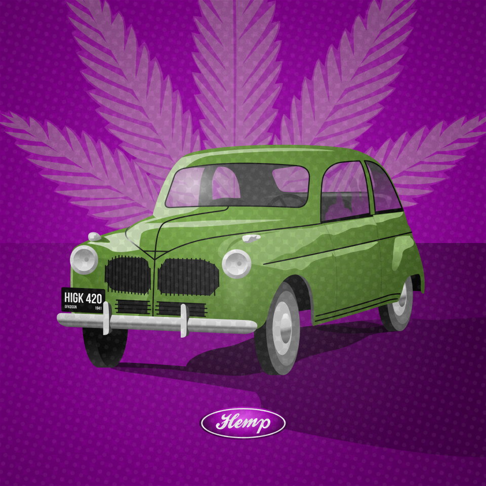 Hemp Car – BioFuel – Henry Ford Automotive – Renewable Energy – POP Art – Vector Illustration by gfkDSGN