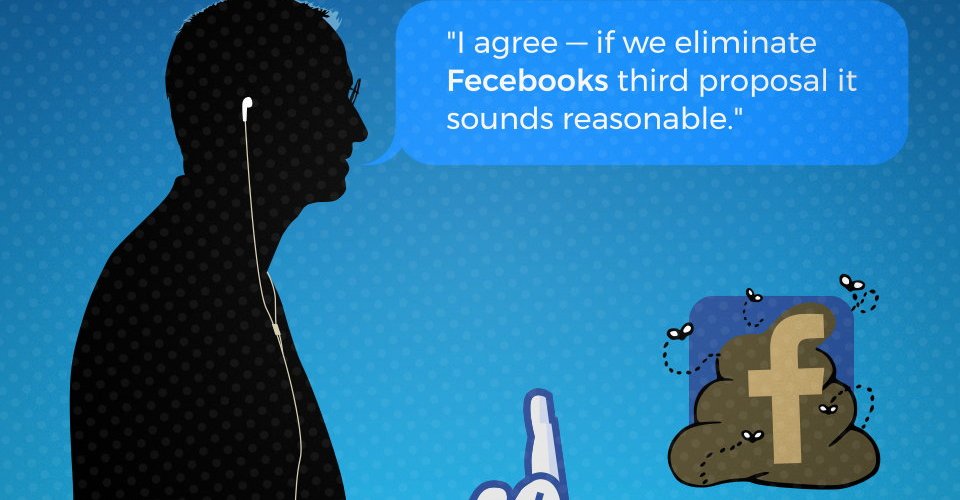 Fecebook iOS App – Steve Jobs – Apple vs Facebook – Murks Suckerberg – gfkDSGN